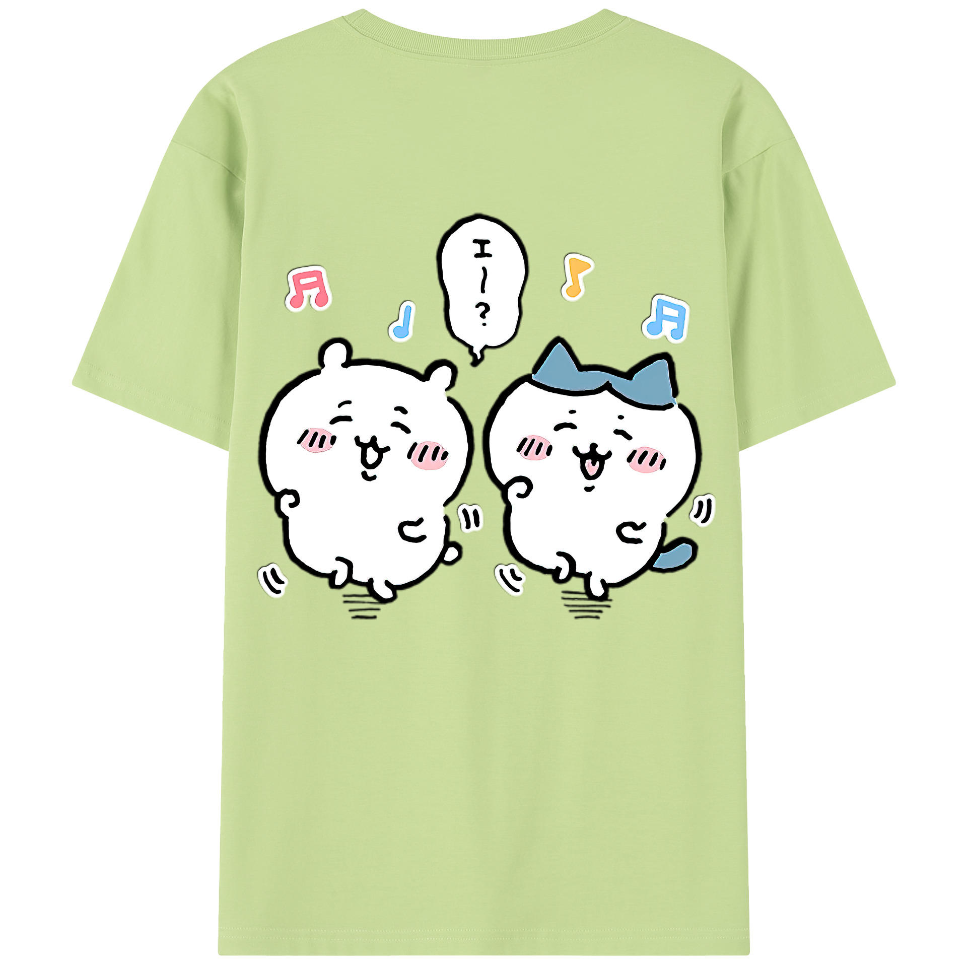 （画像用） ちいかわ ハチワレ Chii-kawa hachiware 綿100％半袖Tシャツ（背面プリント）
